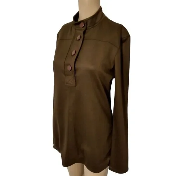 Tommy Hilfiger Special Edition Italian Wool Tunic M Top Henley Y2K Academia Vtg‎